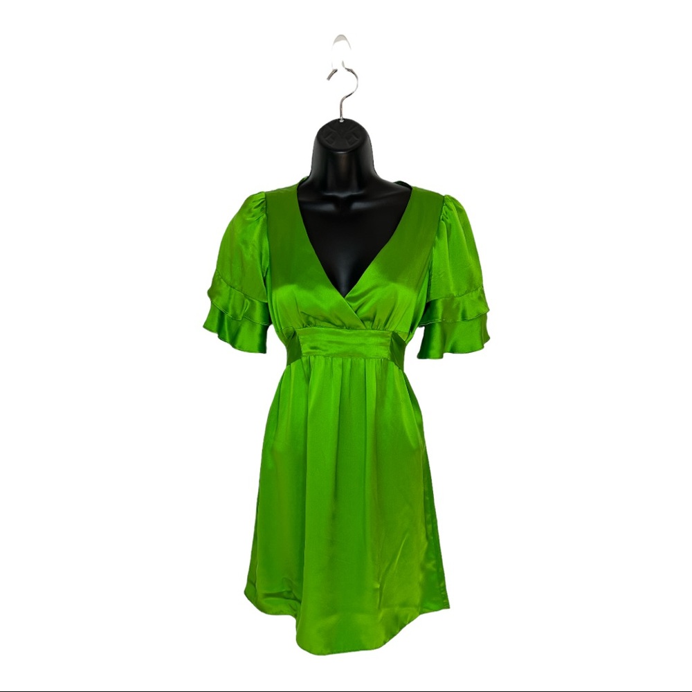 Betsy Johnson Vintage Y2K Silk Green Dress Size 0